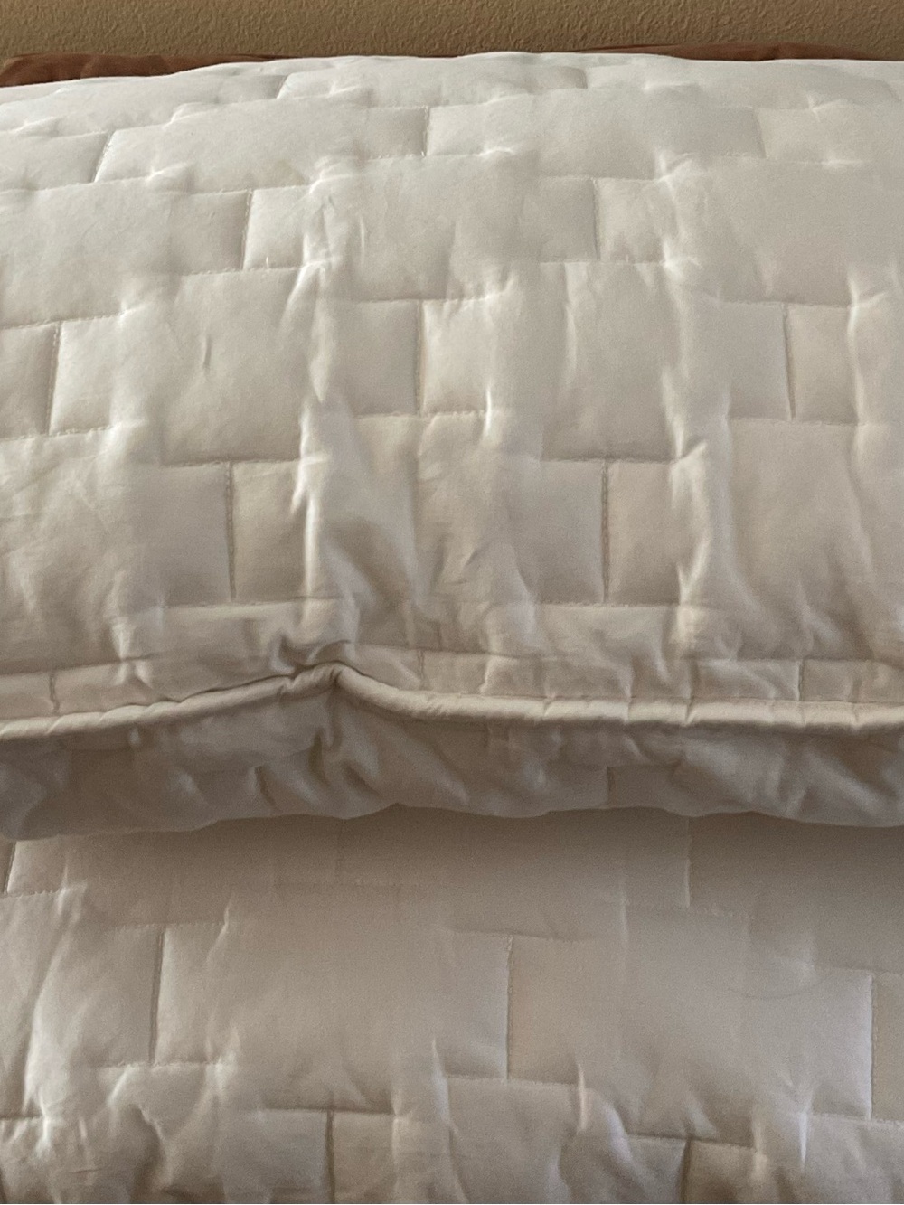 Crate & Barrel Palazzo Ivory Quilted King Set Of 2 Shams Only 20x26”